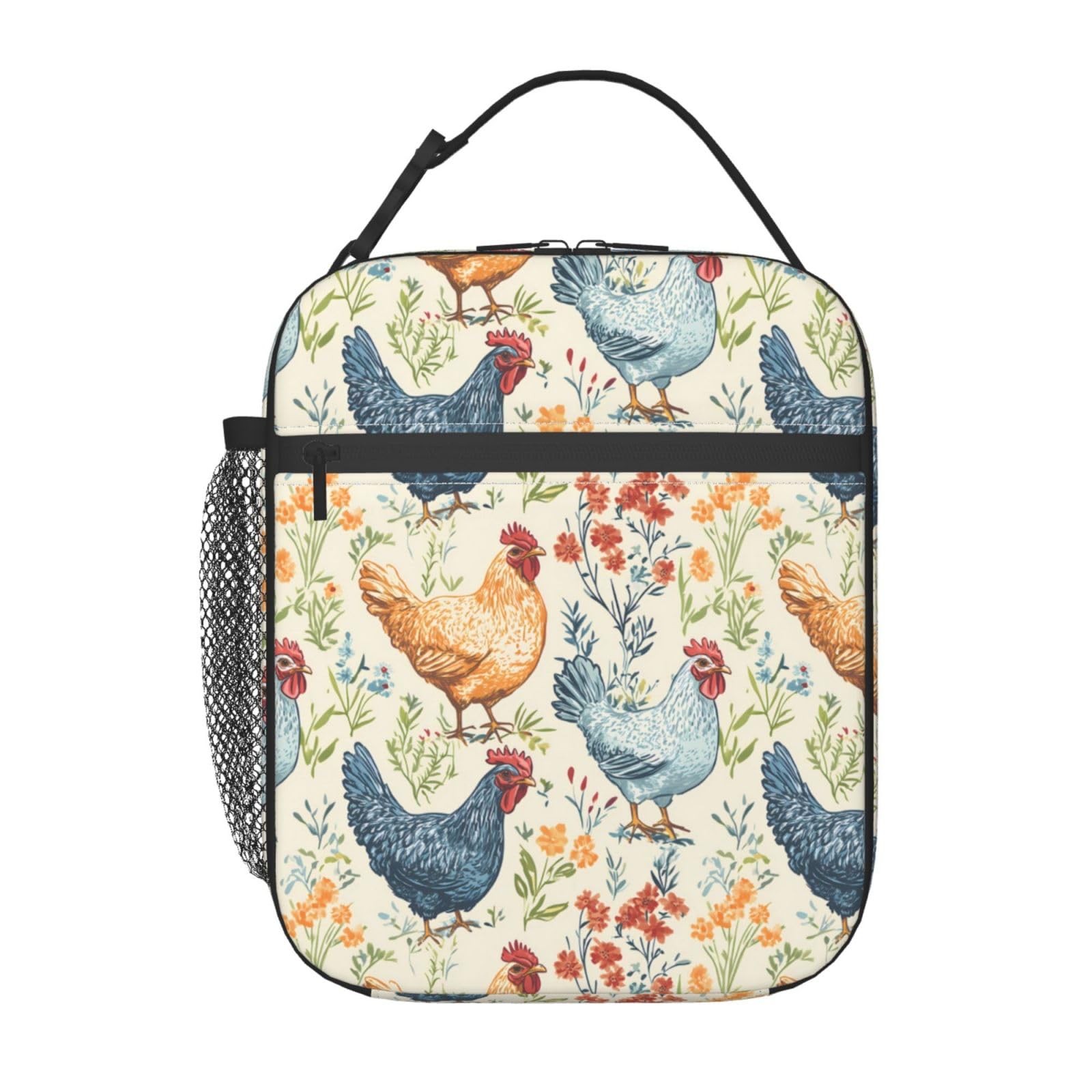 Chicken Lunch Box Insulated Lunch Bag for kids Girls Boys,Reusable Lunch Box Containers for Women Men,Durable Cooler Tote Bag Lunchbox for Office/
