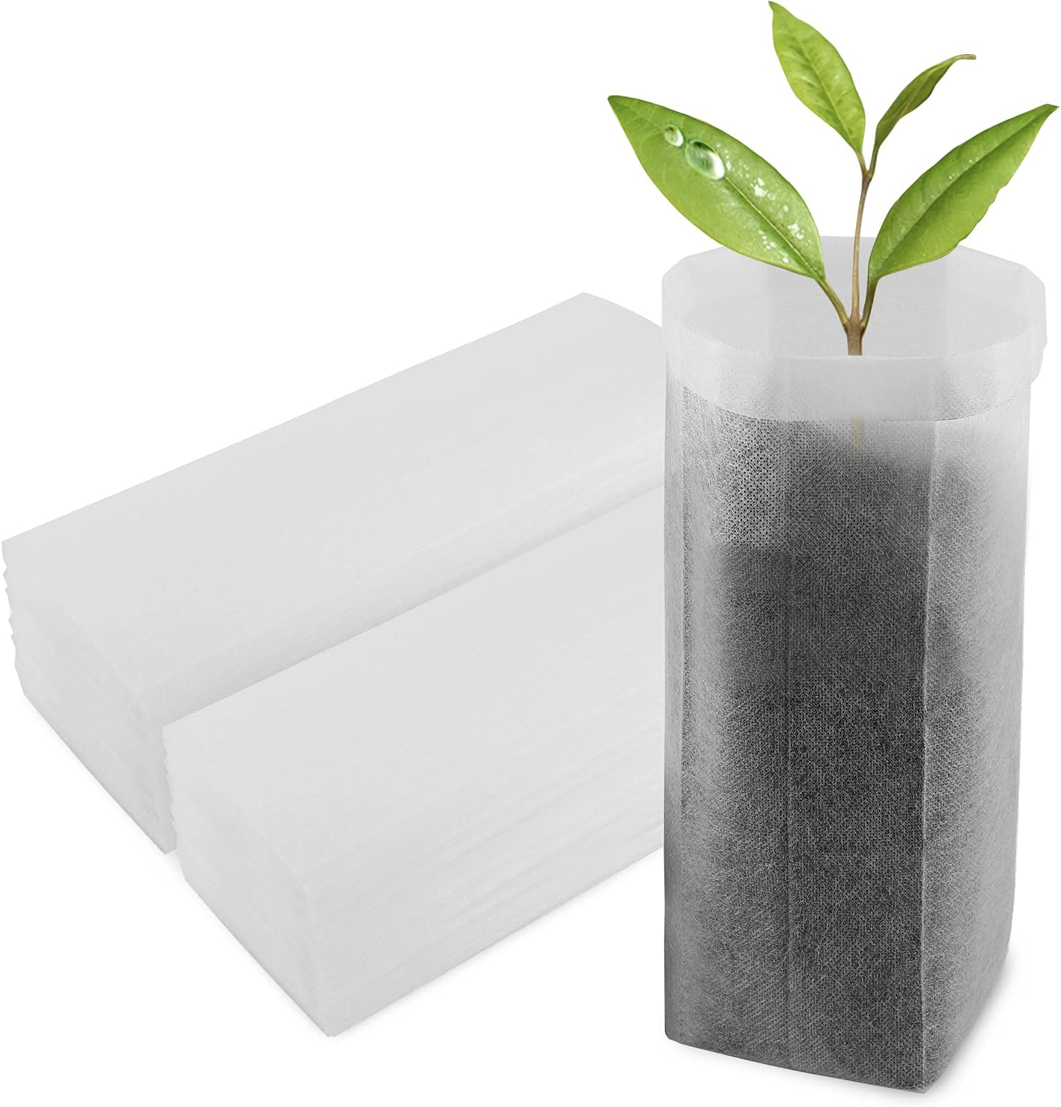 100pcs Nursery Bags for Plants - 7.87x13.77 inches Breathable Plant Grow Bags, Fabric Grow Seedling Pots for Vegetable, Fruit, Flower