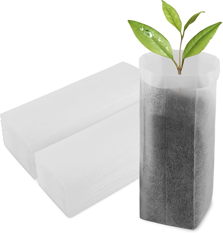 100pcs Nursery Bags for Plants - 7.87x13.77 inches Breathable Plant Grow Bags, Fabric Grow Seedling Pots for Vegetable, Fruit, Flower