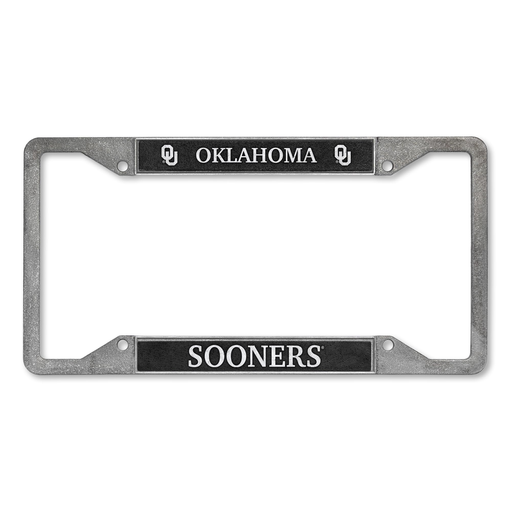 Rico Industries NCAA Oklahoma Sooners Pewter License Plate Frame 12" x 6"