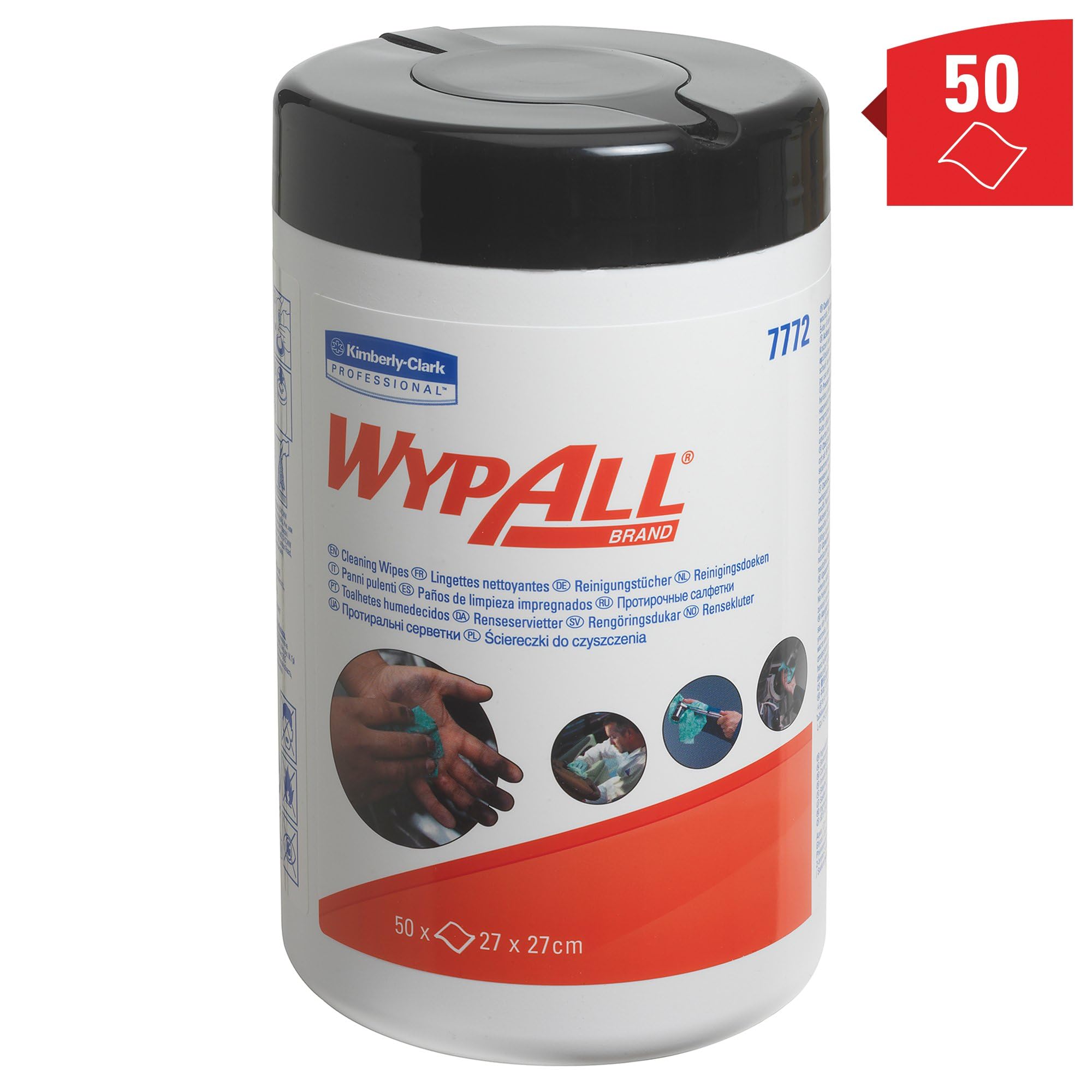 WypAll 7772 panni per la pulizia industriale 1 strato pre-impregnati 6x50 salviette (300)