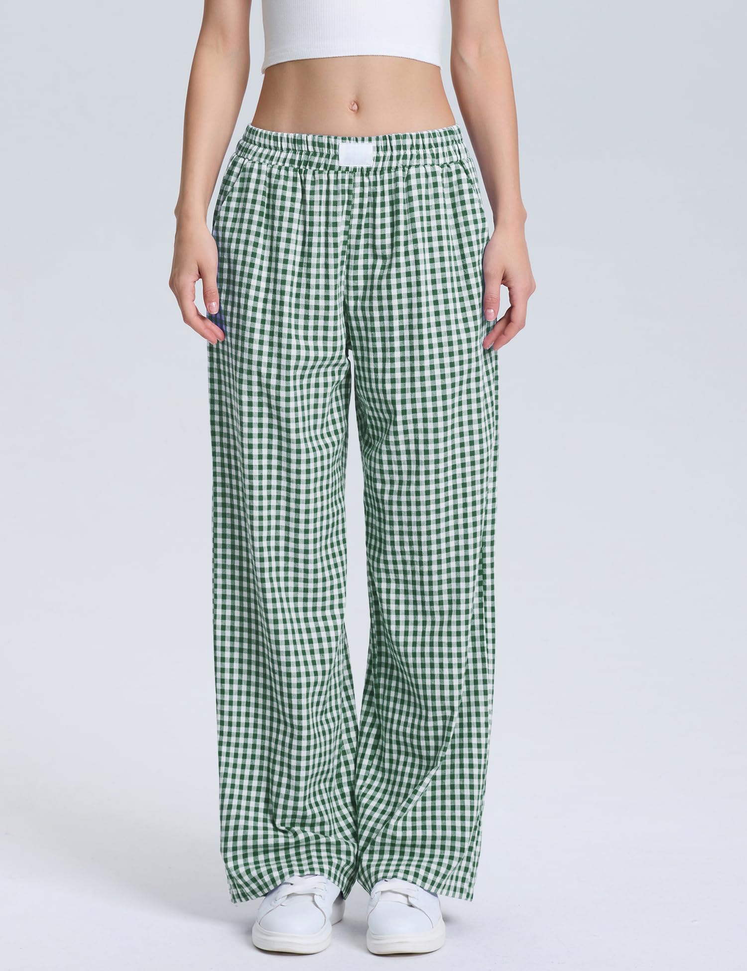 Rapbin Pantalones de pijama para mujer, ropa de dormir de algodón suave, casual, para verano, 2025, con bolsillos, ropa de dormir