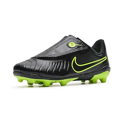 Nike Kids Jr. Tiempo Legend 10 Club Multi Ground Low Top Soccer Cleats (Toddler/Little Kid) Kids Shoes Black/Volt