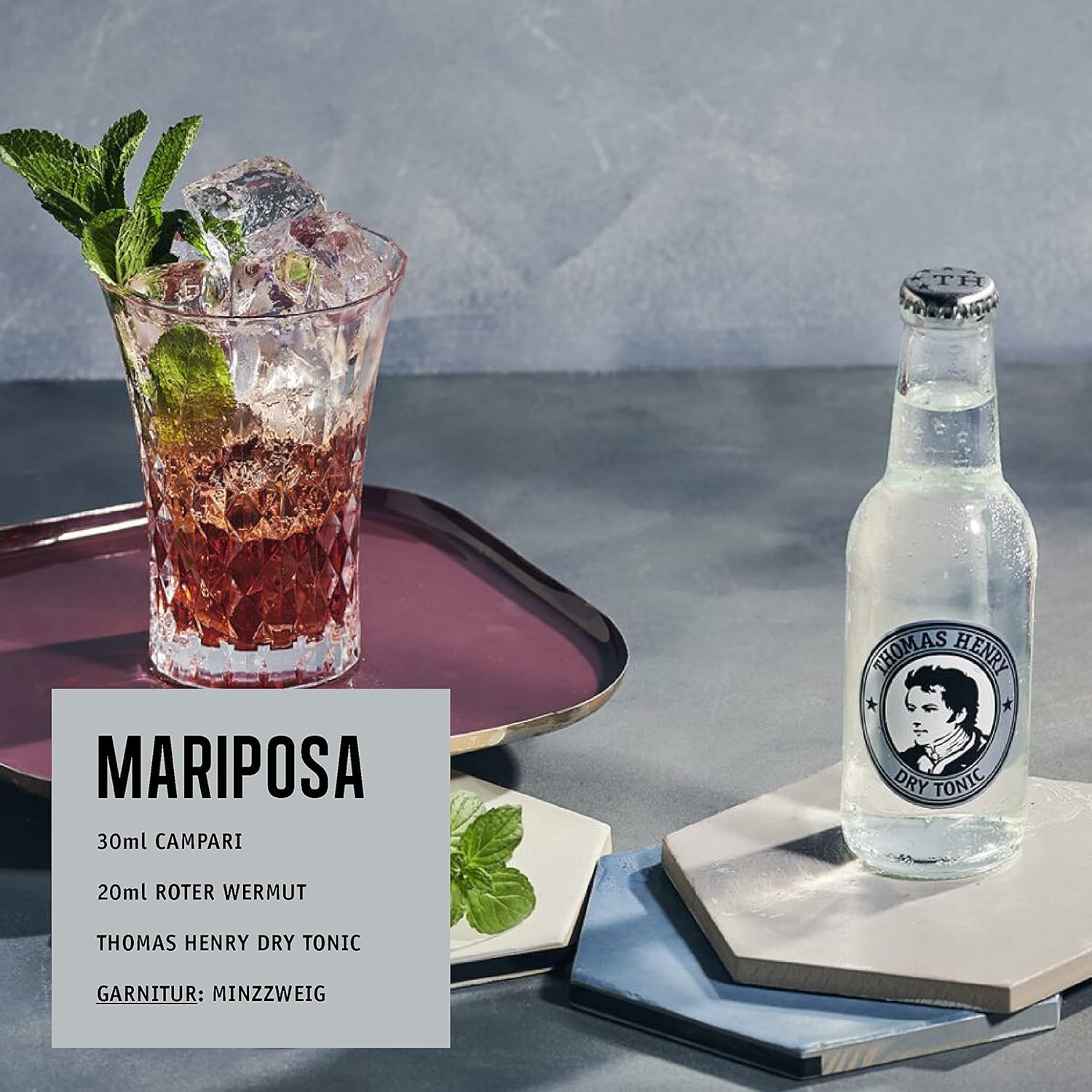Thomas Henry Dry Tonic Water – Refrescante seco – (6 x 4 x 0,2 l vidrio MW) – Juego de 6 unidades de limonada amarga para mezclar tus bebidas y cócteles con gin& Co.