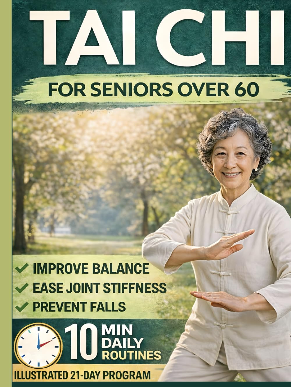 Tai Chi for Seniors (Large Print): A Gentle 10-Minute Daily System to Improve Balance, Ease Joint Stiffness, Prevent Falls & Move with Confidence, Including Illustrations