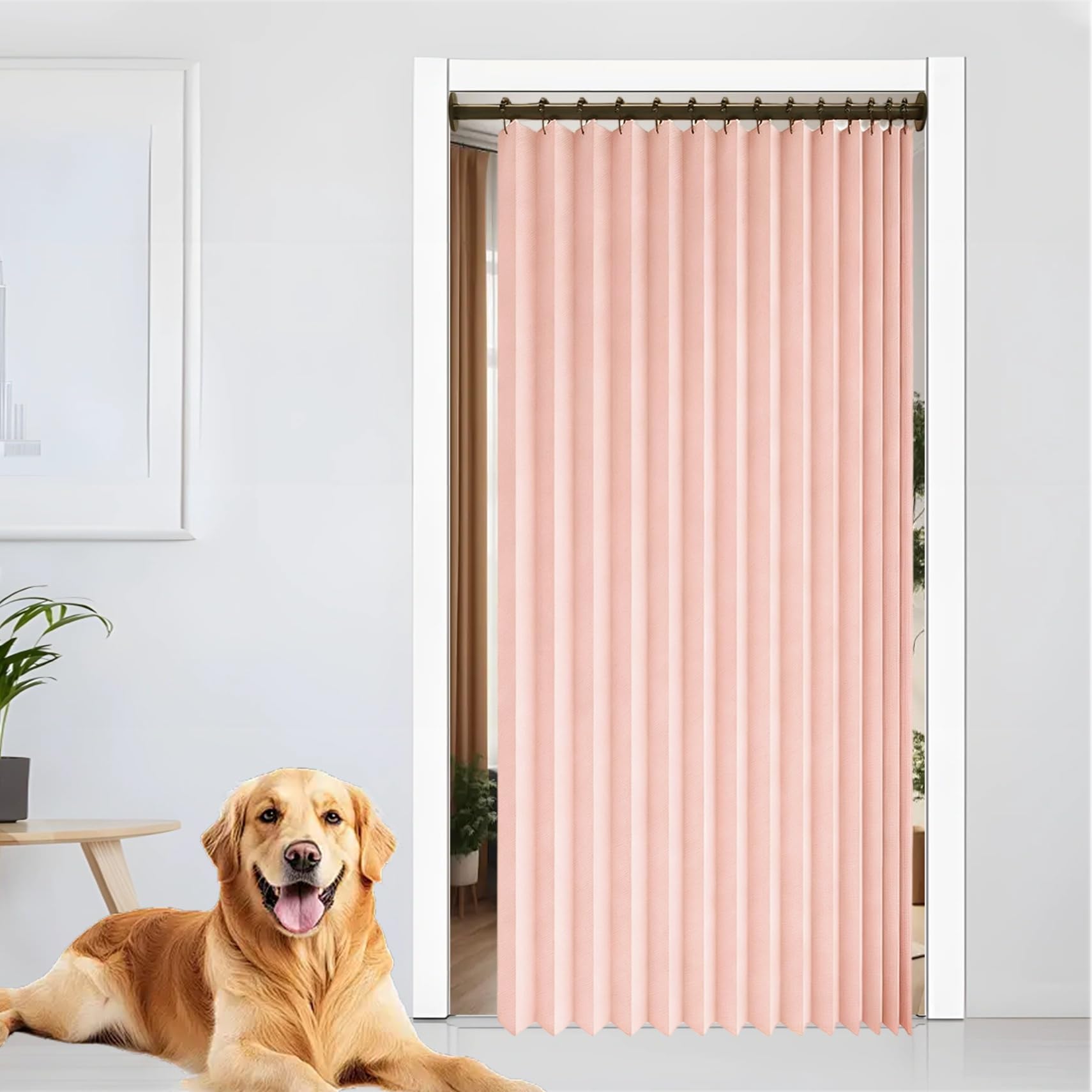 Rideau Accordéon Porte pliant rose pour séparer le salon et la chambre avec style