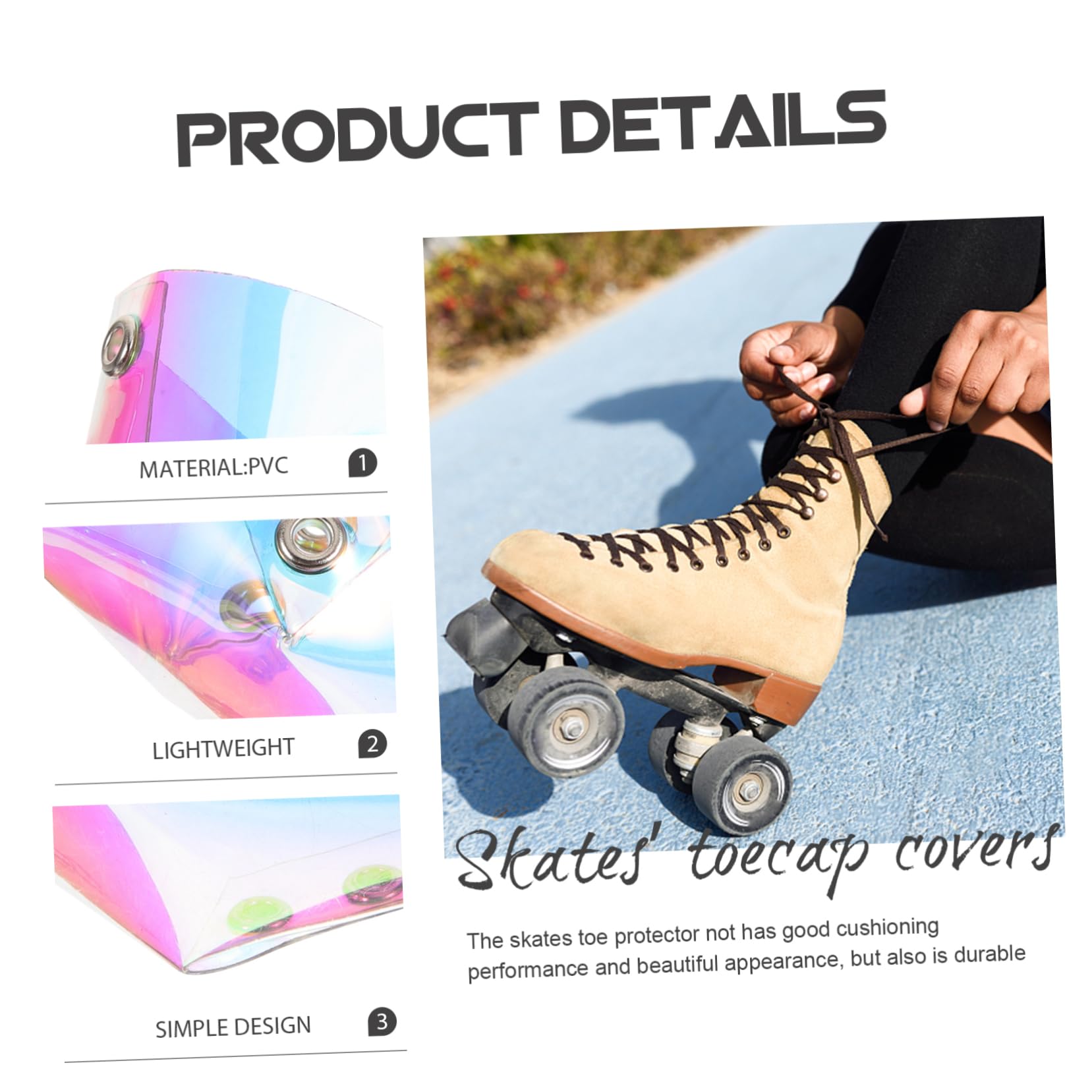 BESPORTBLE Schlittschuhe zubehör Rollschuhzubehör Rollschuh Schutzkappen Skates Zubehör Skating-Klingenschutz Rollschuhsocken Skateboard Zehenkappen, Protektoren Skate-Zehenschutz PVC