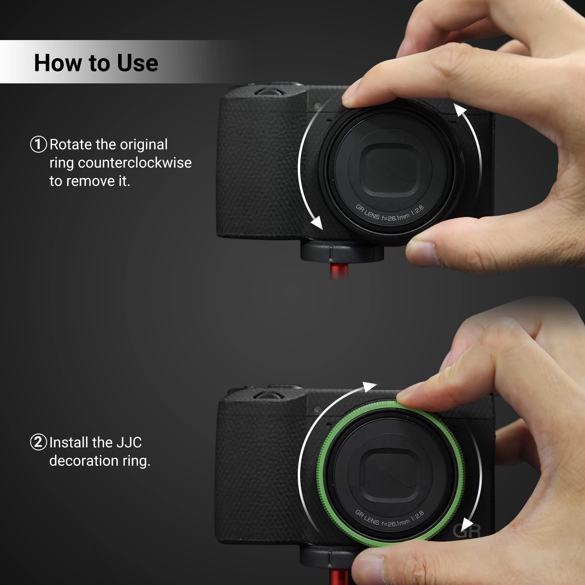 RICOH Objektivring GN-2 (BK) Schwarz – Schutzring Für GR IIIx Bajonett, Ersatzring