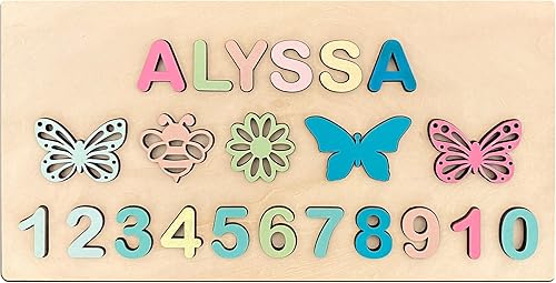 Rompecabezas de madera con nombre personalizado, juguetes educativos de madera con nombre personalizado, para preescolar, juguetes de educación