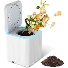 Electric Kitchen Composter 0.9 Gallon, Smart Food Waste Recycler for Home, Countertop Compost Bin Machine, Quiet Low Noise, One-Touch Operation, Energy Saving Food Waste Processor