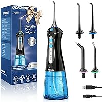 Uokmor Cordless Water Dental Flosser: 3 Modes 30-100 PSI, IPX7 Waterproof, 300ml Tank, Portable Rechargeable Oral Irrigator for Braces & Travel