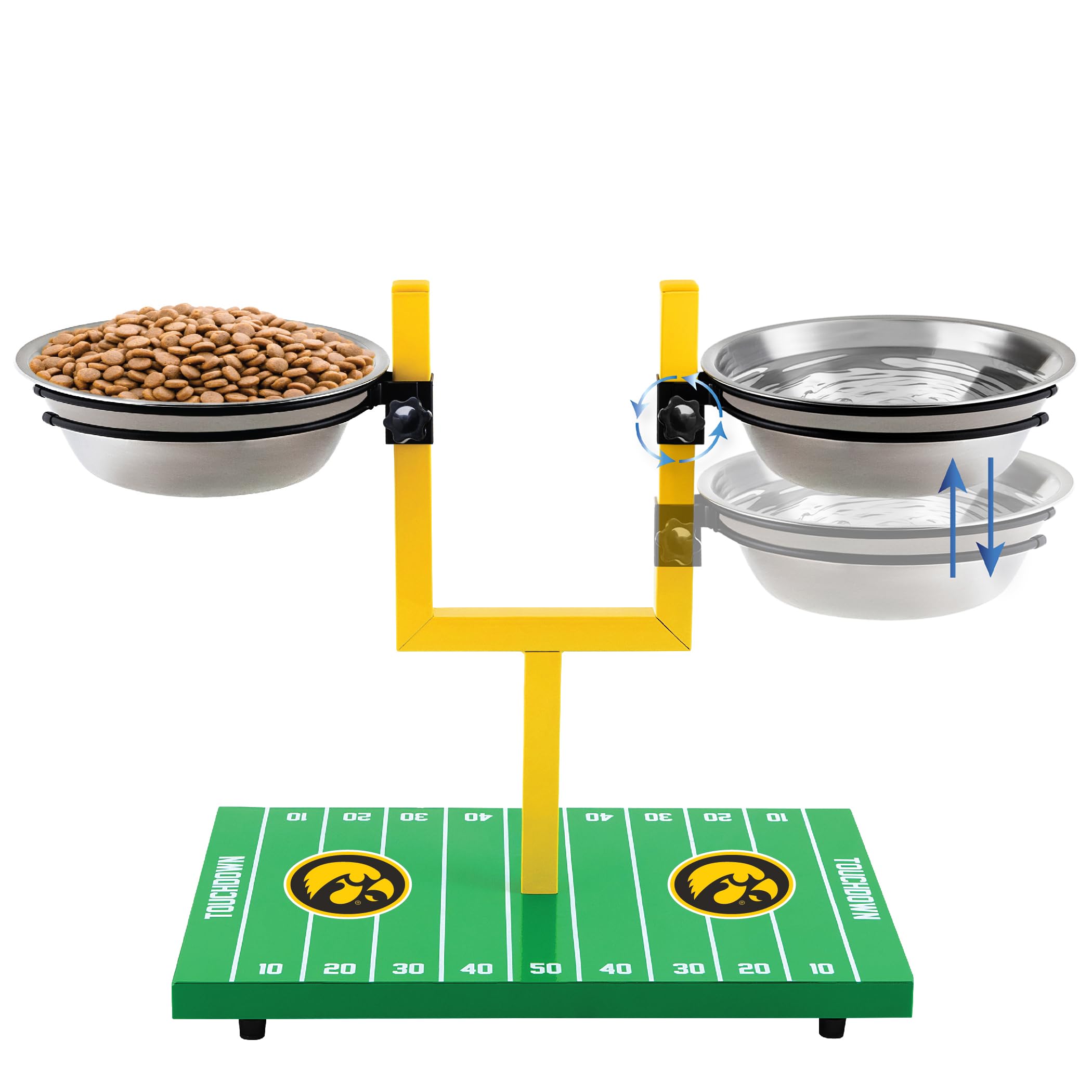 Mangeoire surélevée pour chien Iowa Hawkeyes pour des repas propres sans glisser dans la cuisine