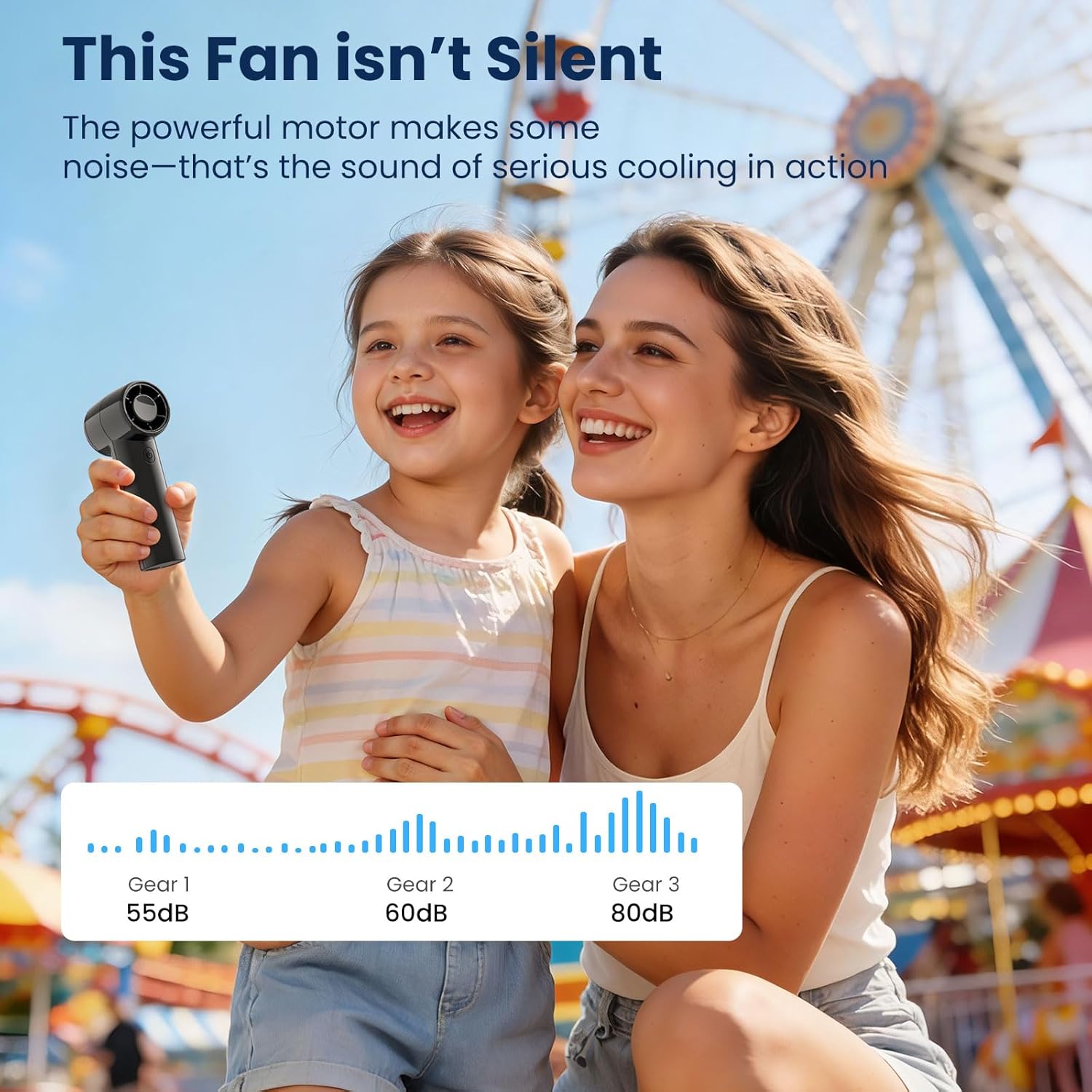 HandFan Ultra Mini Handheld Turbo Fan – 19000RPM, 16.4ft/s Max Airflow, Palm-Sized, Rechargeable, Portable for Travel, Concerts, Women & Kids (Black)