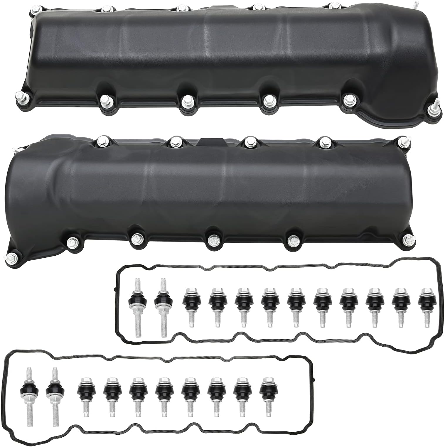 Left and Right Side Valve Cover Set with Gaskte and Bolt Compatible with 1999-2007 Dodge Ram 1500 Durango Dakot Jeep Commander Grand Cherokee 4.7L V8 Replace 53021828AA 53021829AD