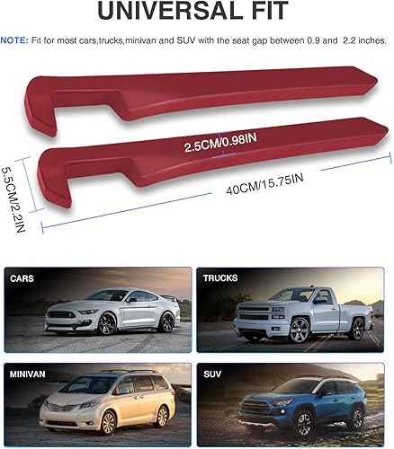 Miniatura 2 de Homaupt Relleno de espacio para asiento de automóvil, paquete de 2 unidades, piel sintética, llena el espacio entre el asiento y la consola central,
