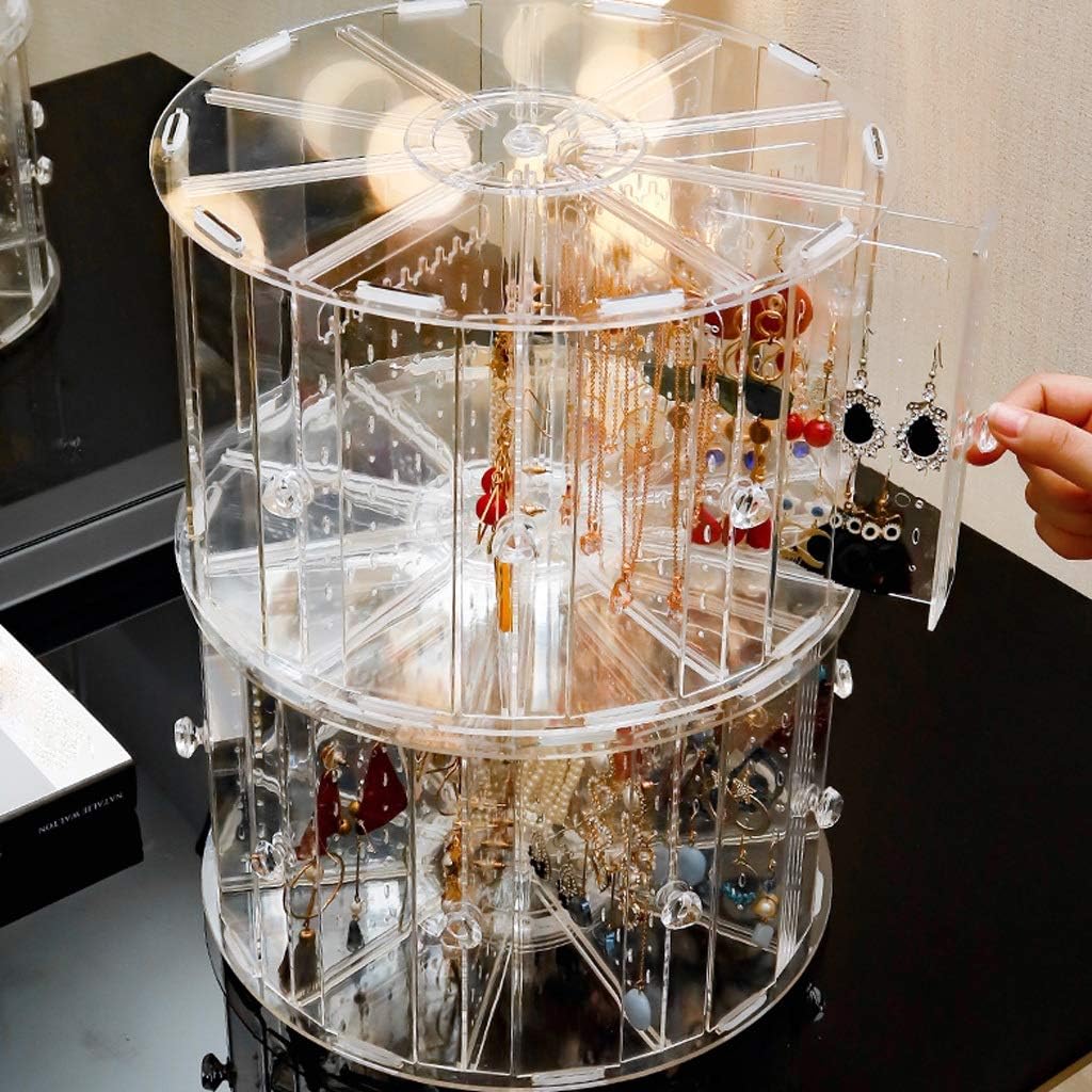 Plastic Transparent Earring Shelf Display Stand, Household Jewelry Box Hanging Necklace Storage