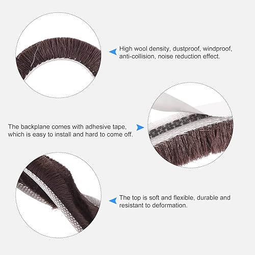 Miniatura 10 de METALLIXITY Burlete adhesivo para cepillo (14 pulgadas x 932 pulgadas x 16.4 pies), tira de cepillo de puerta  para puerta corredera, ventana,