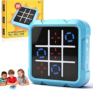 Vibbang 4 in 1 Tic Tac Toe Bolt Game, Rechargeable Electronic Tic-Tac-Toe Game, Portable Puzzle Toy for Educational Board …