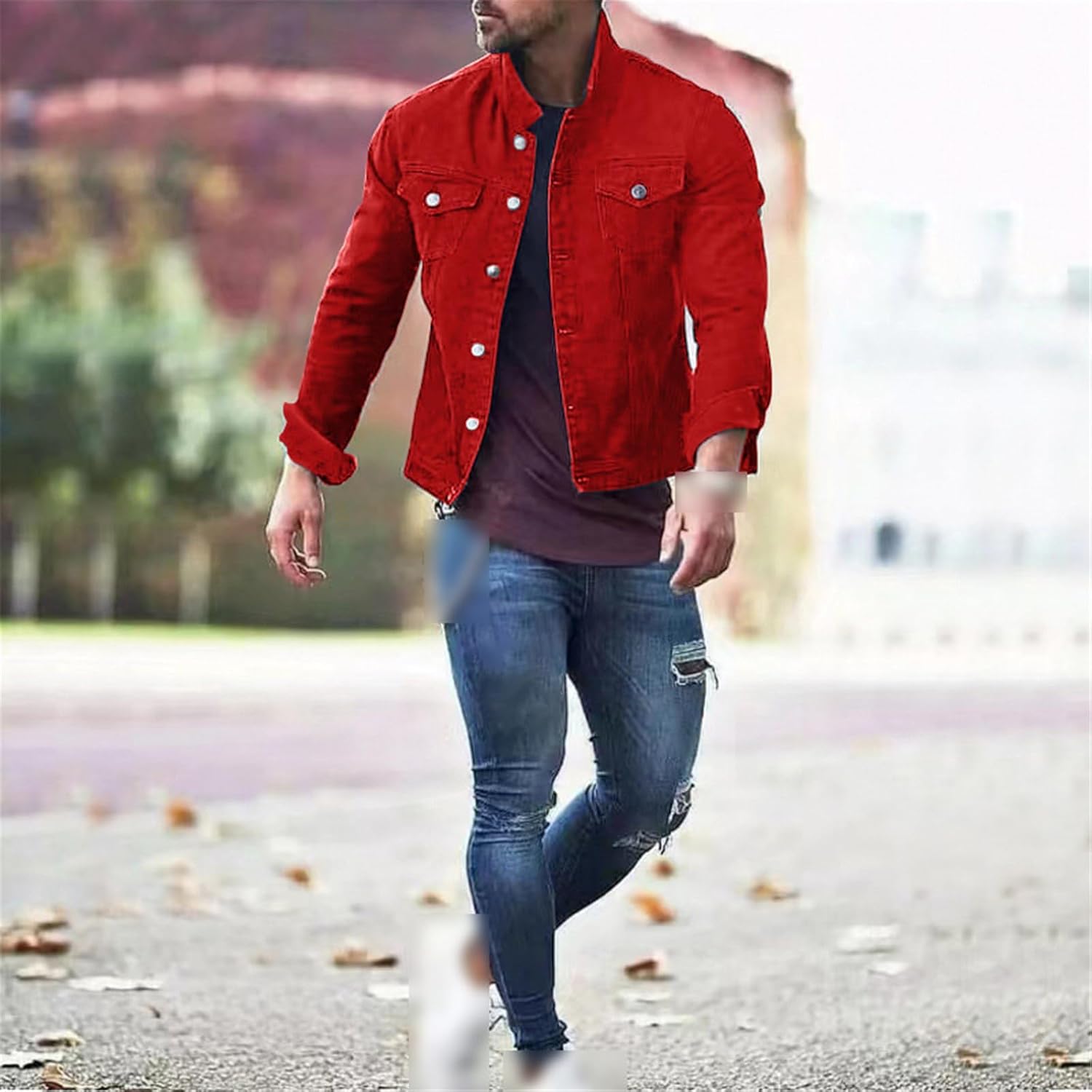Mens Denim Jacket Slim Fit Jeans Jackets For Men Pocket Jacket Men's Spring Autumn Classic Black White Coat