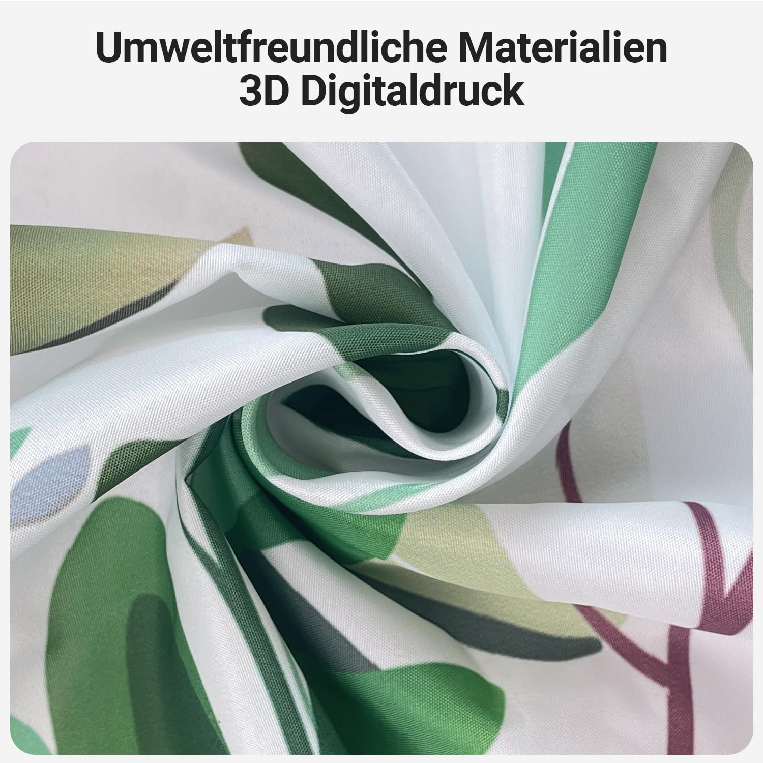 Rideau De Douche Perroquets Feuilles Vertes Et Fleurs Anneaux Inclus 3D