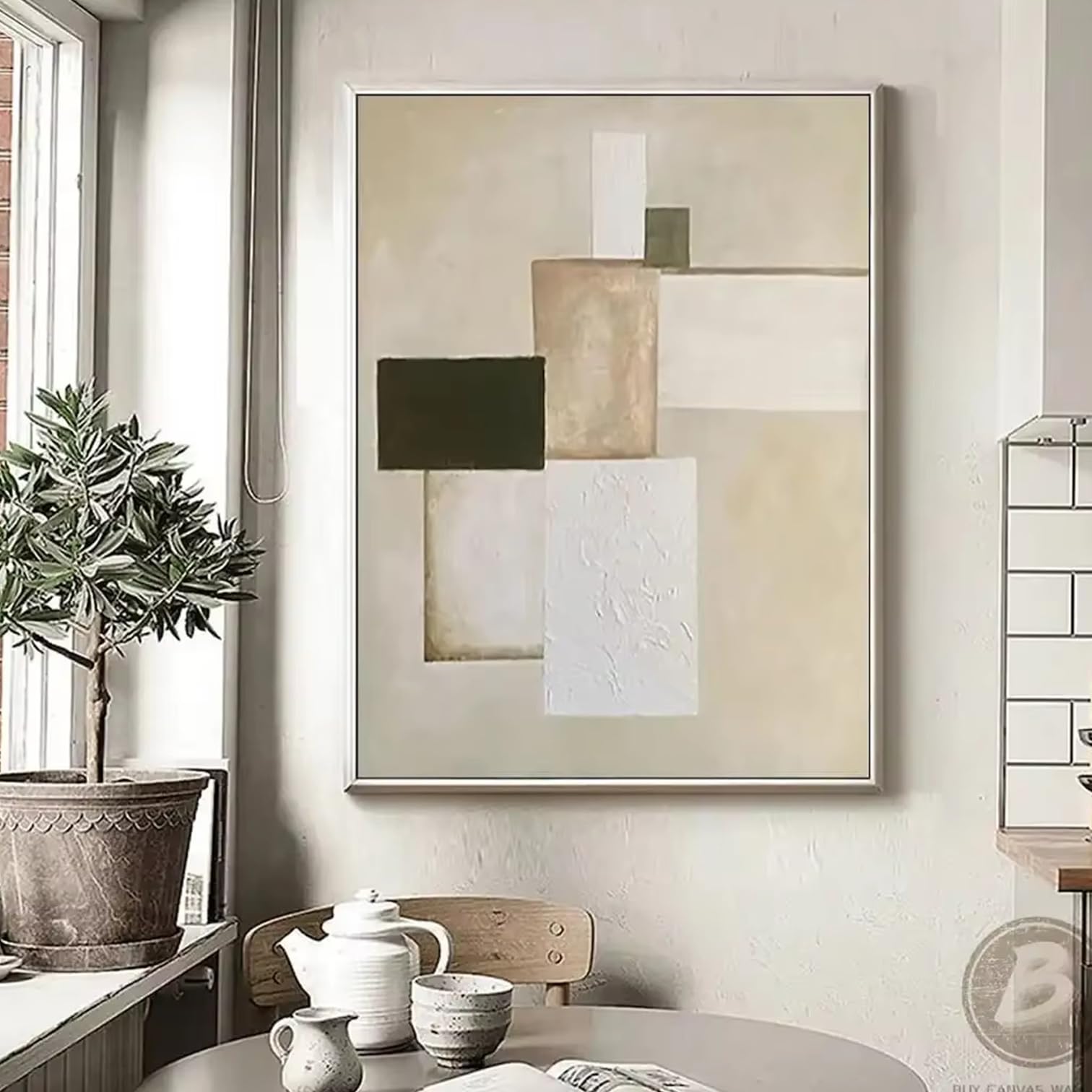 DFZEWKI Beige and Brown Abstract Beige Canvas Wall Art Canvas Prints Artwork for Living Room Home Decor(40x50cm(16x20in)/No frame)