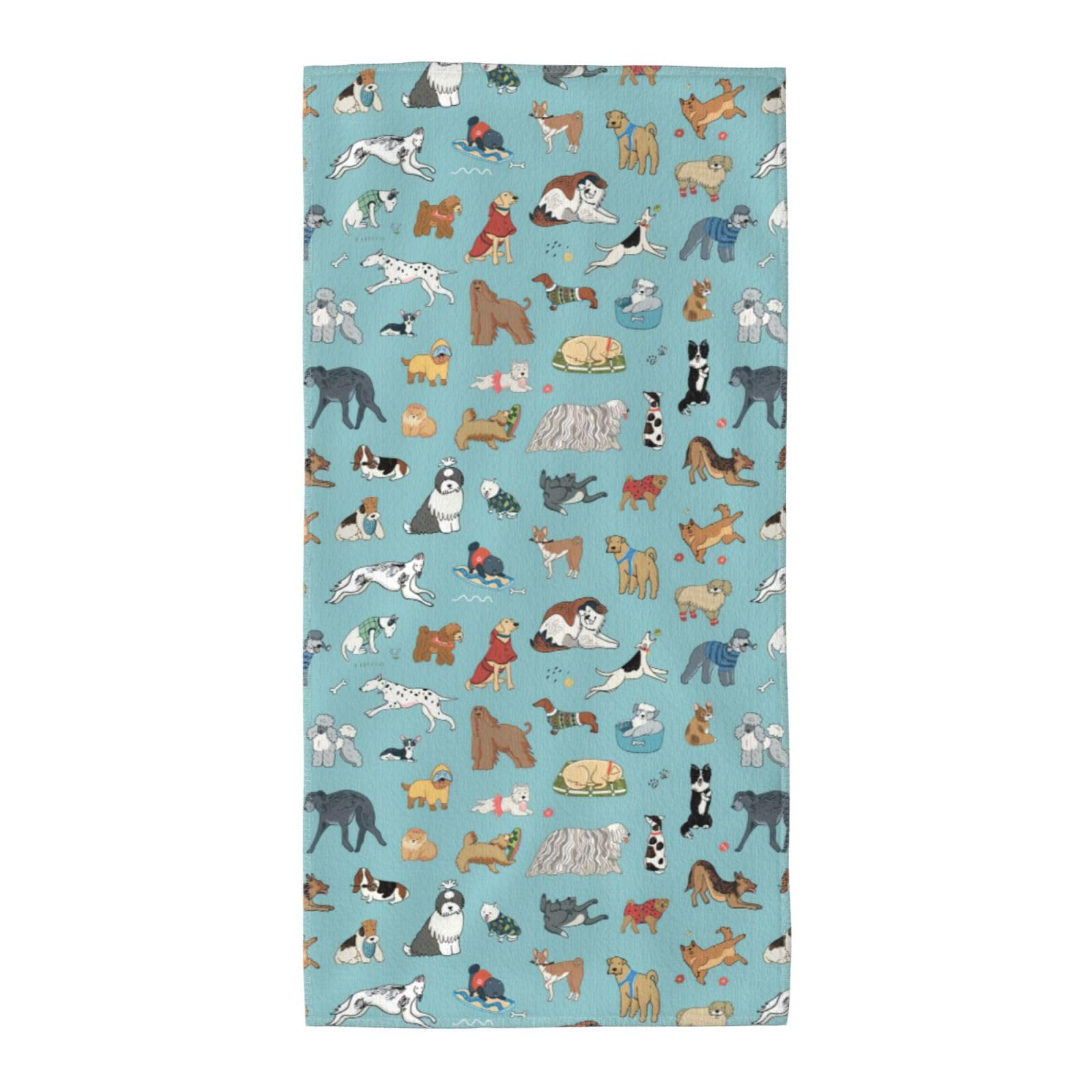 Cbaaghh Dogs Print Towel, Towels Thick Face Towels Fast Drying Washcloth For Bath, Spa, Gym