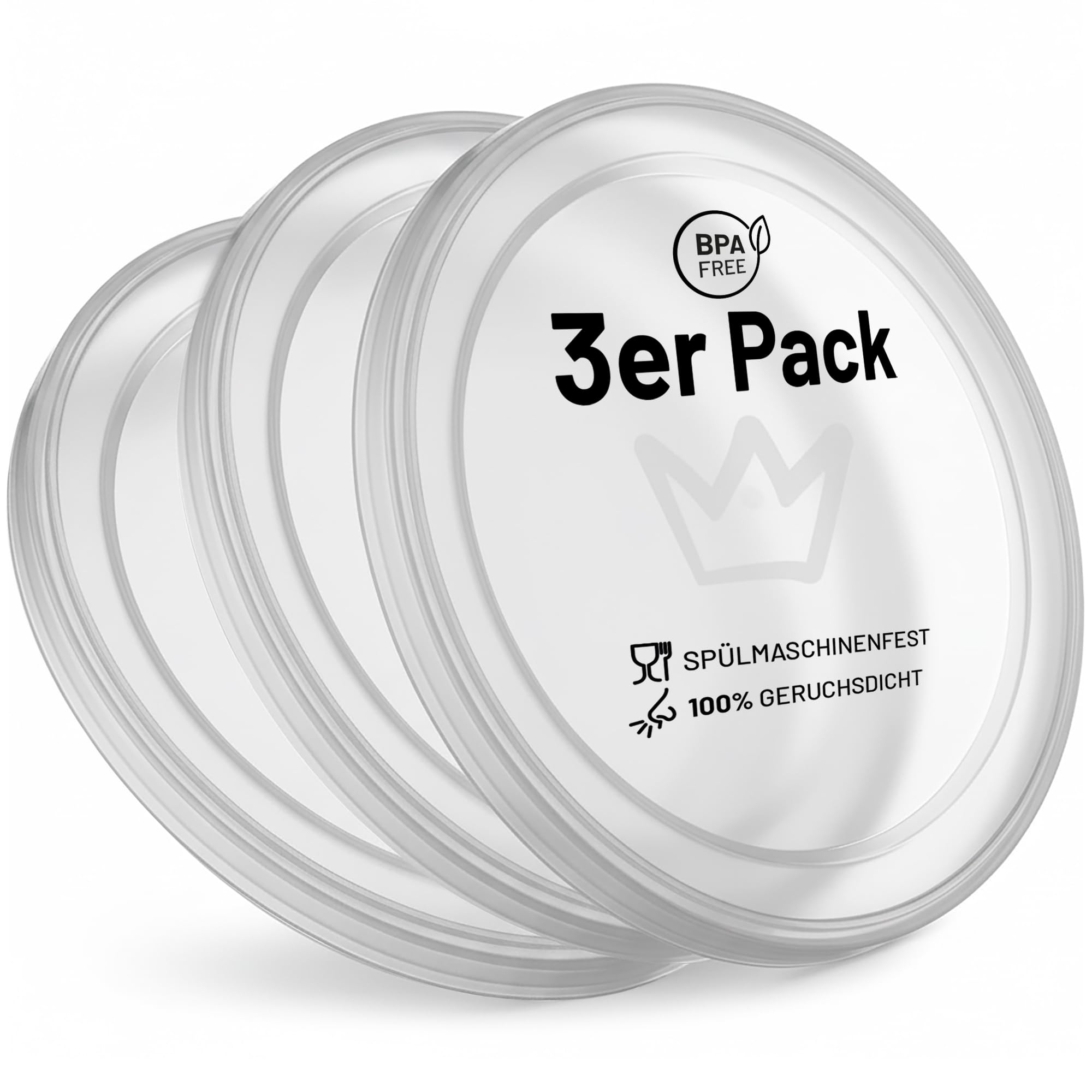 Rudelkönig Clear Can Lids 800G - 3 Pack - Food-Safe Seal For Dog And Cat Food - Dishwasher Safe Silicone Can Lids For Dog Food