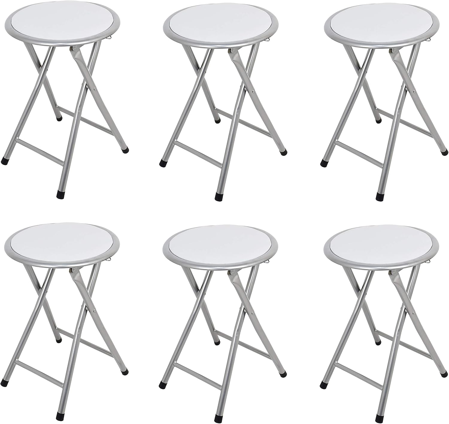 Confezione Da 6 Sedie Pieghevoli La Silla Española – Alluminio E PVC Grigio, Imbottite, Ideali Per Esterni E Interni - 3