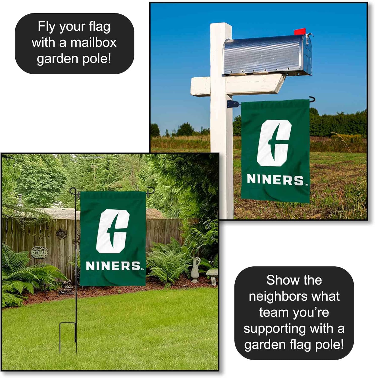 Charlotte 49ers All In C Garden Banner Flag - Image 4