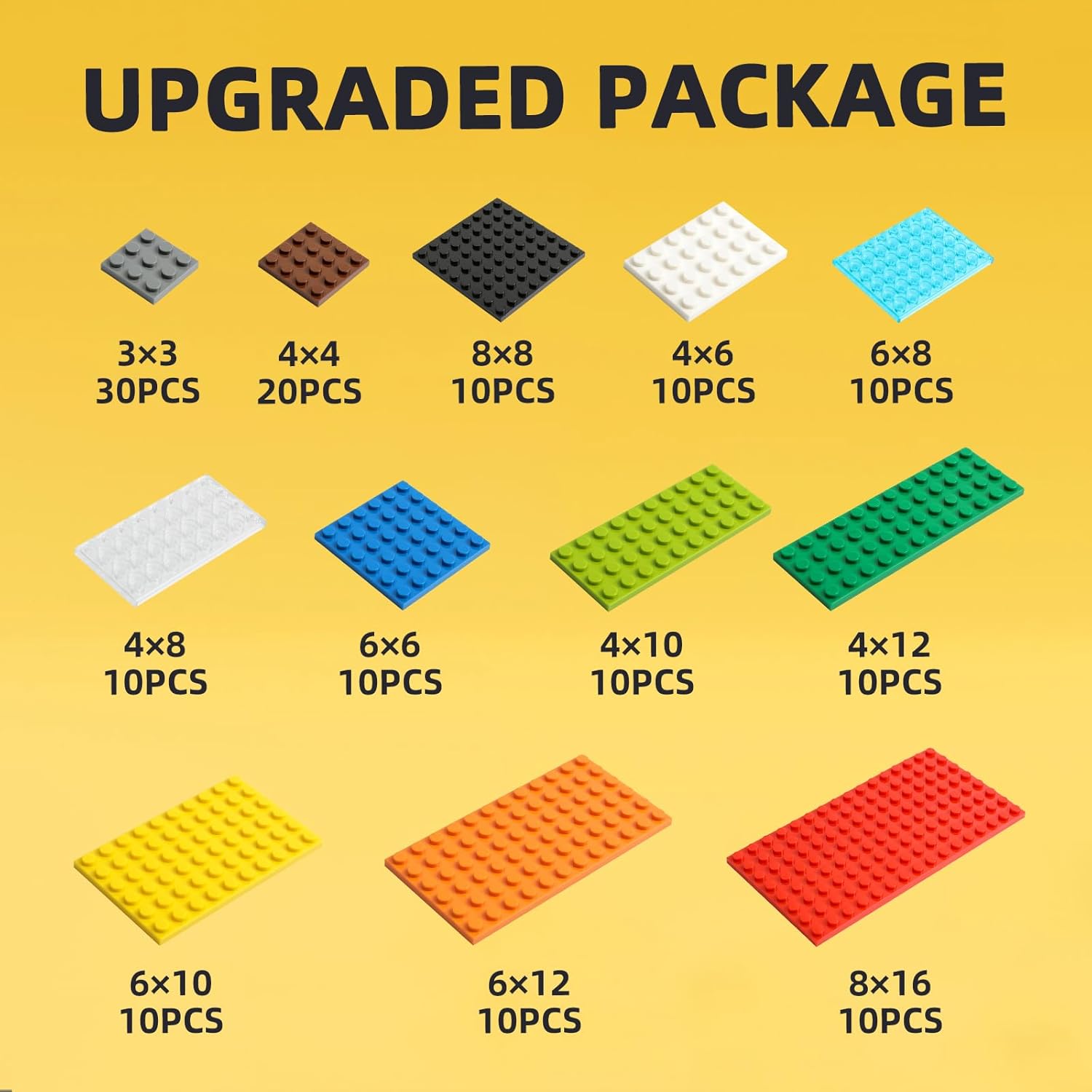 150 Pieces Small Base Plate Sets, Classic Flat Pieces for Moc Building, 12 Size DIY Building Boards - Compatible with Lego and All Major Brands, 14 Colors