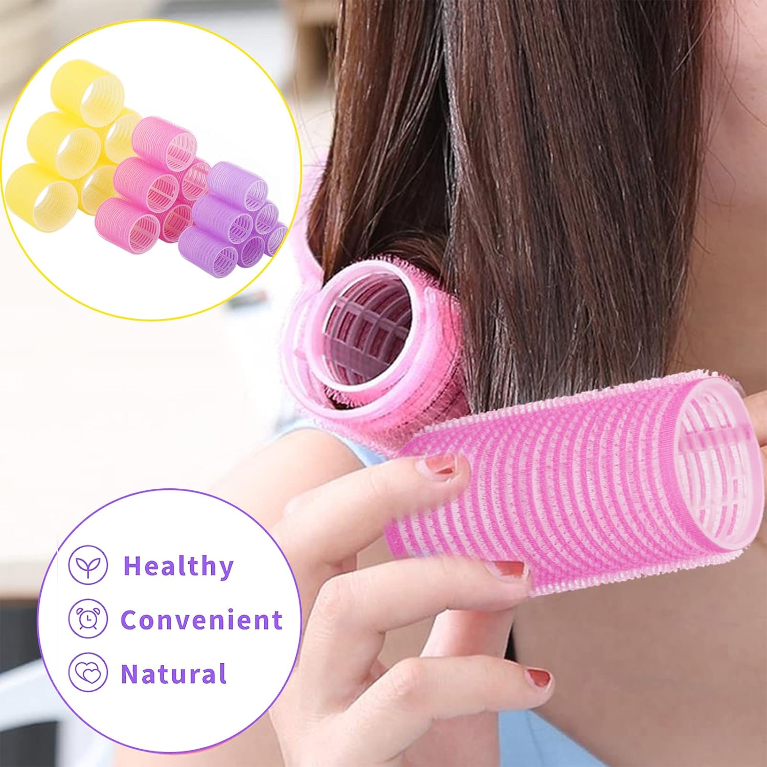 Self grip hair roller set,Hair roller set 18 pcs,Heatless hair curlers,Hair rollers for Long hair,Medium and Short hair,Hair rollers with hair roller clips and comb,Salon hairdressing curlers,DIY Hair Styles, Sungenol 3 Sizes Hair Rollers in one set : Everything Else