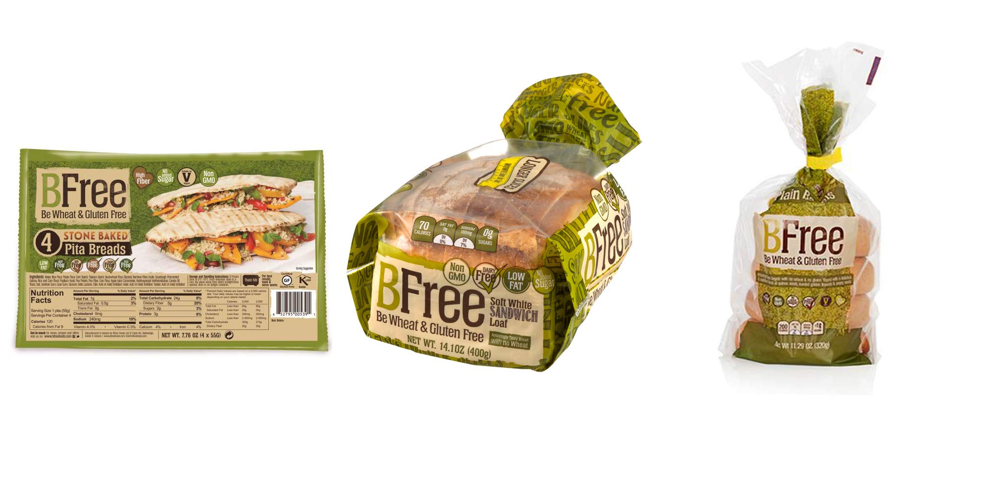 Buy BFree Gluten Free Bread Variety Pack Plain Bagels, White Bread