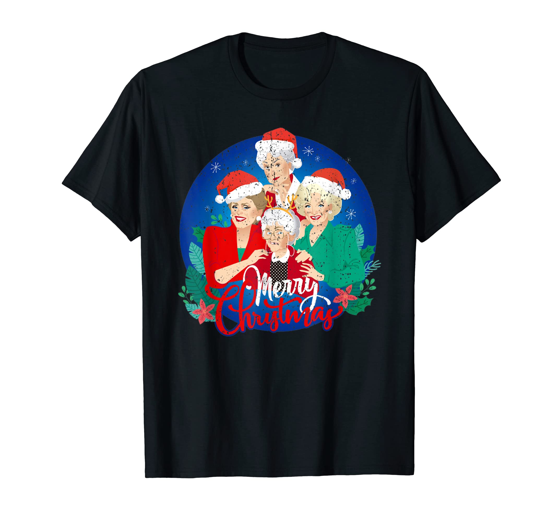 Vintage Golden Christmas- Girl Christmas Hat Tee
