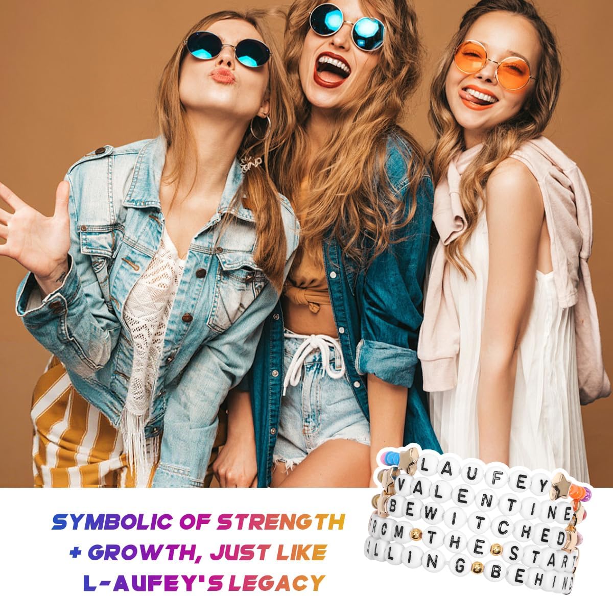 AICase for Laufey Merch Gifts Toys Inspired Bracelets 5 Pcs Stackable Stretch Beaded Friendship Bracelets Concert Outfit Vinyl Poster Merchandise Gifts for Fans Women Birthday Christmas Stocking - Image 7