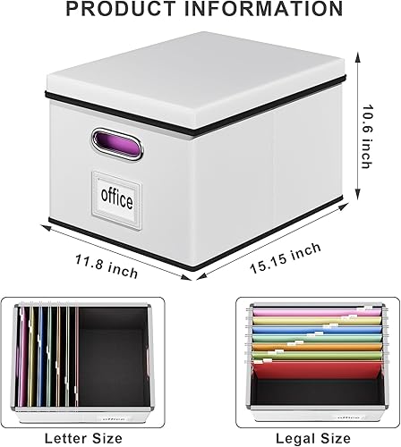 Miniatura 4 de Huolewa Caja organizadora de archivos decorativa con tapa