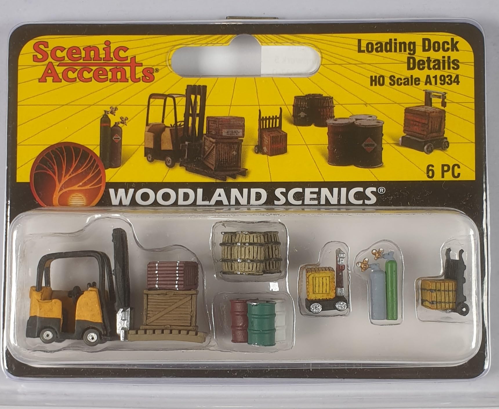 Woodland Scenics A1934 Figuras Bidones Almacén Rampa Carretilla Elevadora Escala