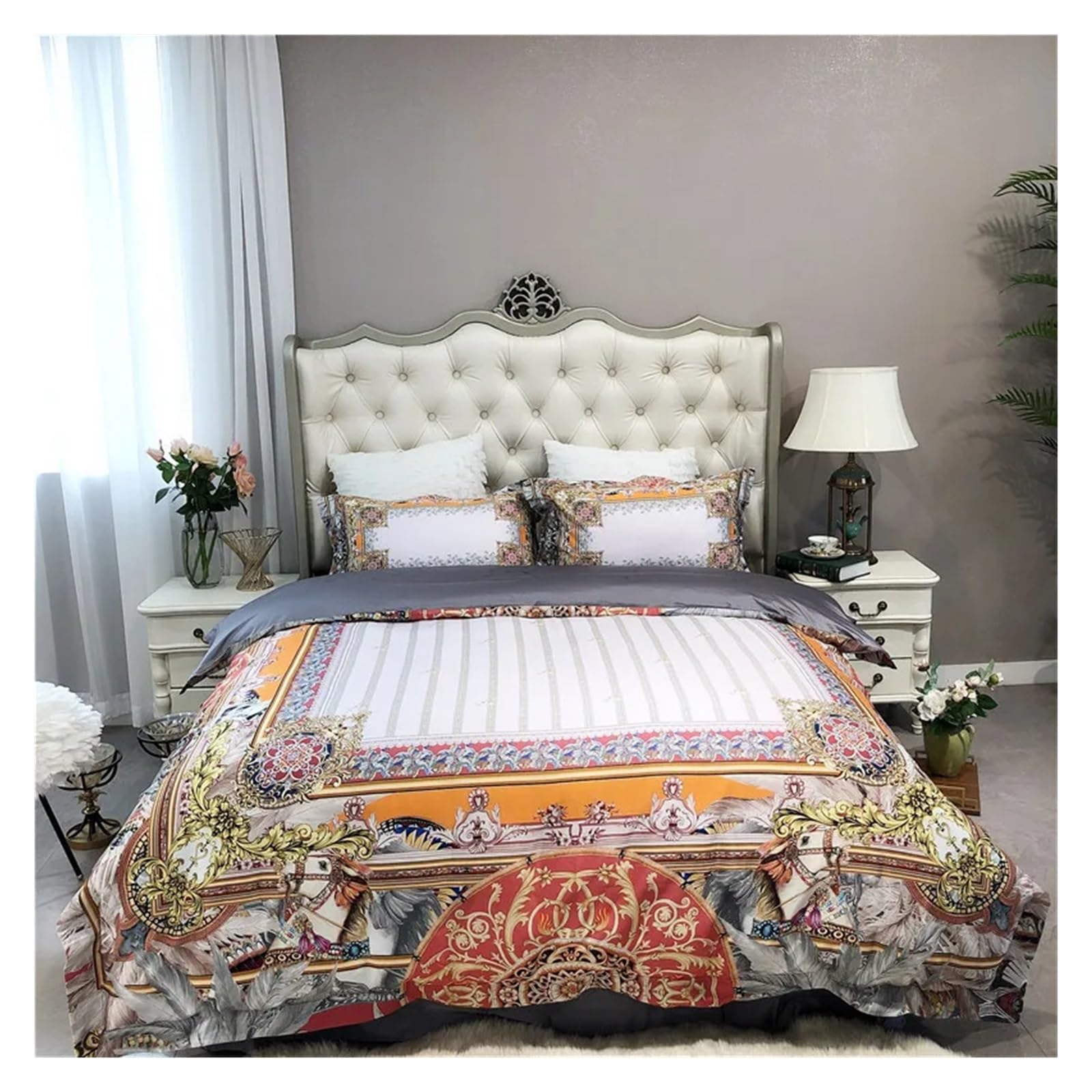 Sbcgfy E 1000Tc Cotton Bedding Set 4Pcs Duvet Cover Sets Bed Linen Flat Bed Sheet Set Pillowcas Hom Textil Comfortabl Bedding, Bedspreads,-King