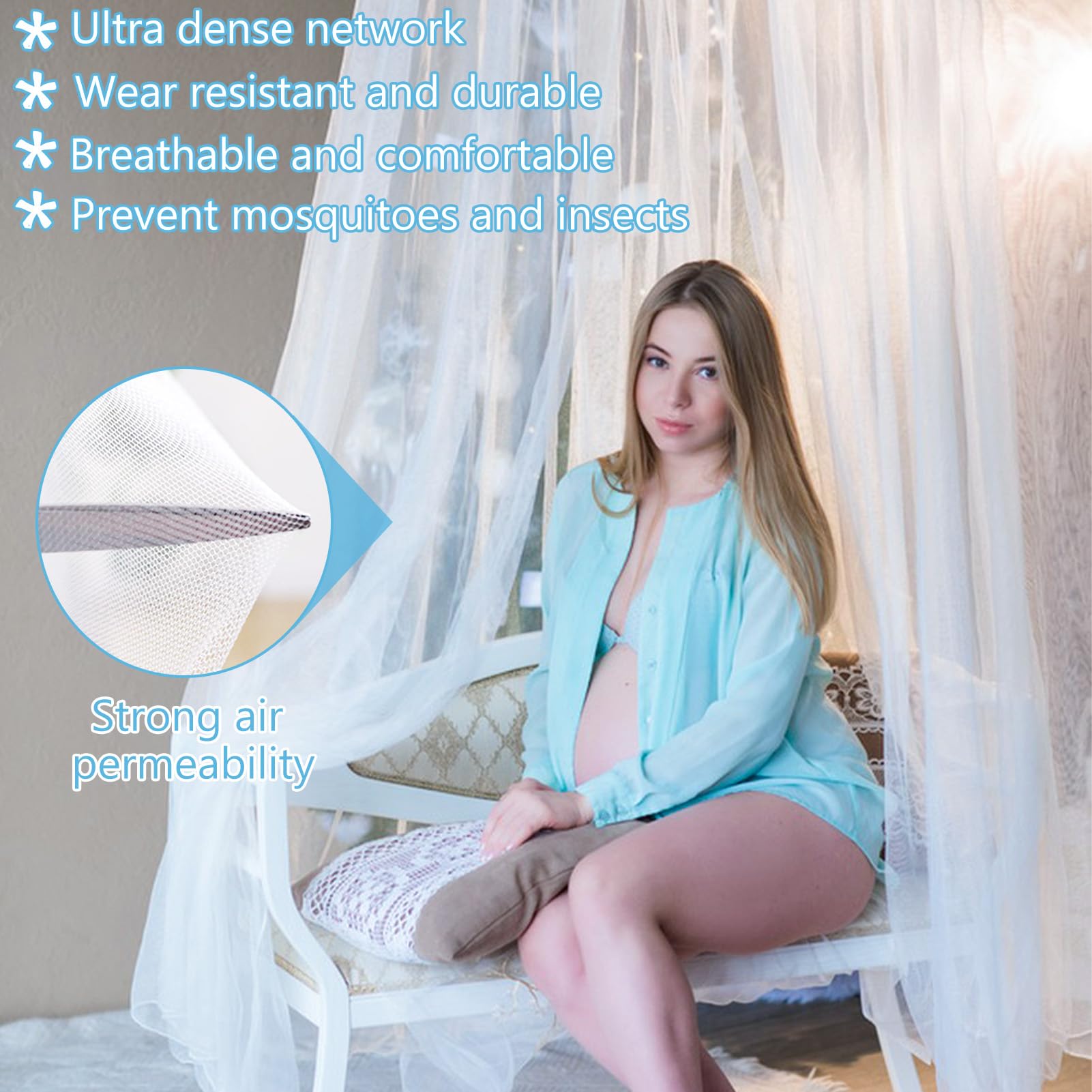 Moustiquaire De Lit Dôme Extra Large 60x250x1100 Cm - Filet Anti-Moustiques Baldaquin Voyage