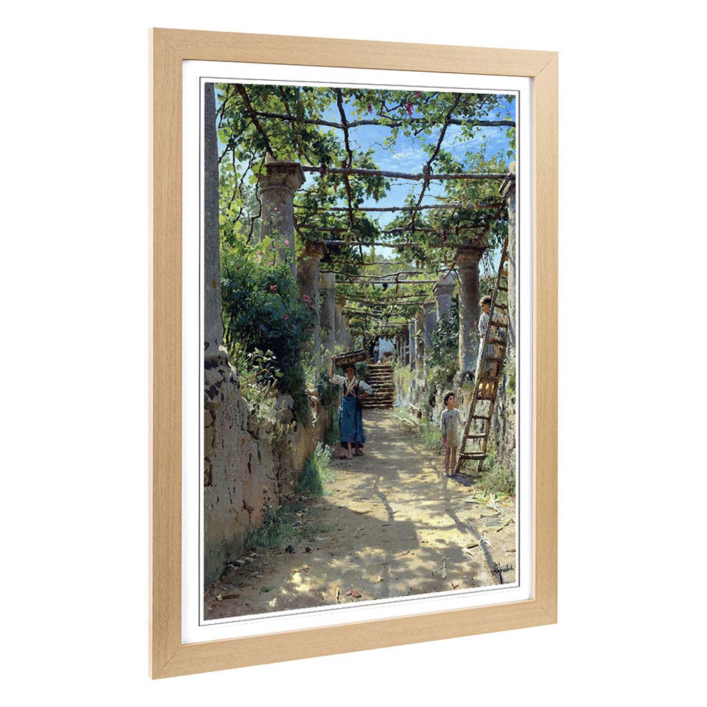 Big Box Art Framed Print of Peder Mork Monsted Capri Design | Wall Art Picture | Home Decor for Kitchen, Living, Dining Room, Bedroom, Hallway, Office, Oak, A2 / 24.5x18 Inch / 62x45cm