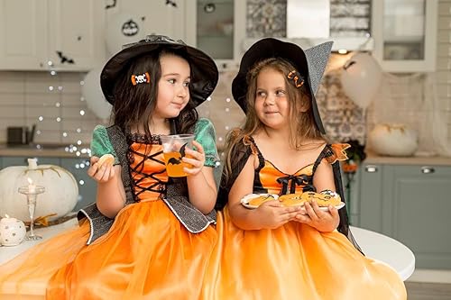 Miniatura 5 de 6 lazos para el cabello de Halloween, pinzas de cuero con purpurina, pinzas para el cabello, telaraña, grogrén, lazos para el cabello, accesorios