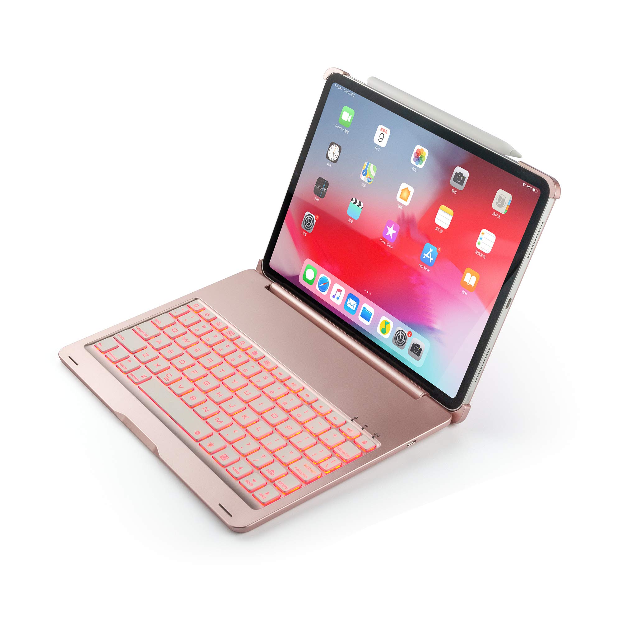 Amazon.co.jp: iPad Pro 11 キーボードケース ローズゴールド 7色の