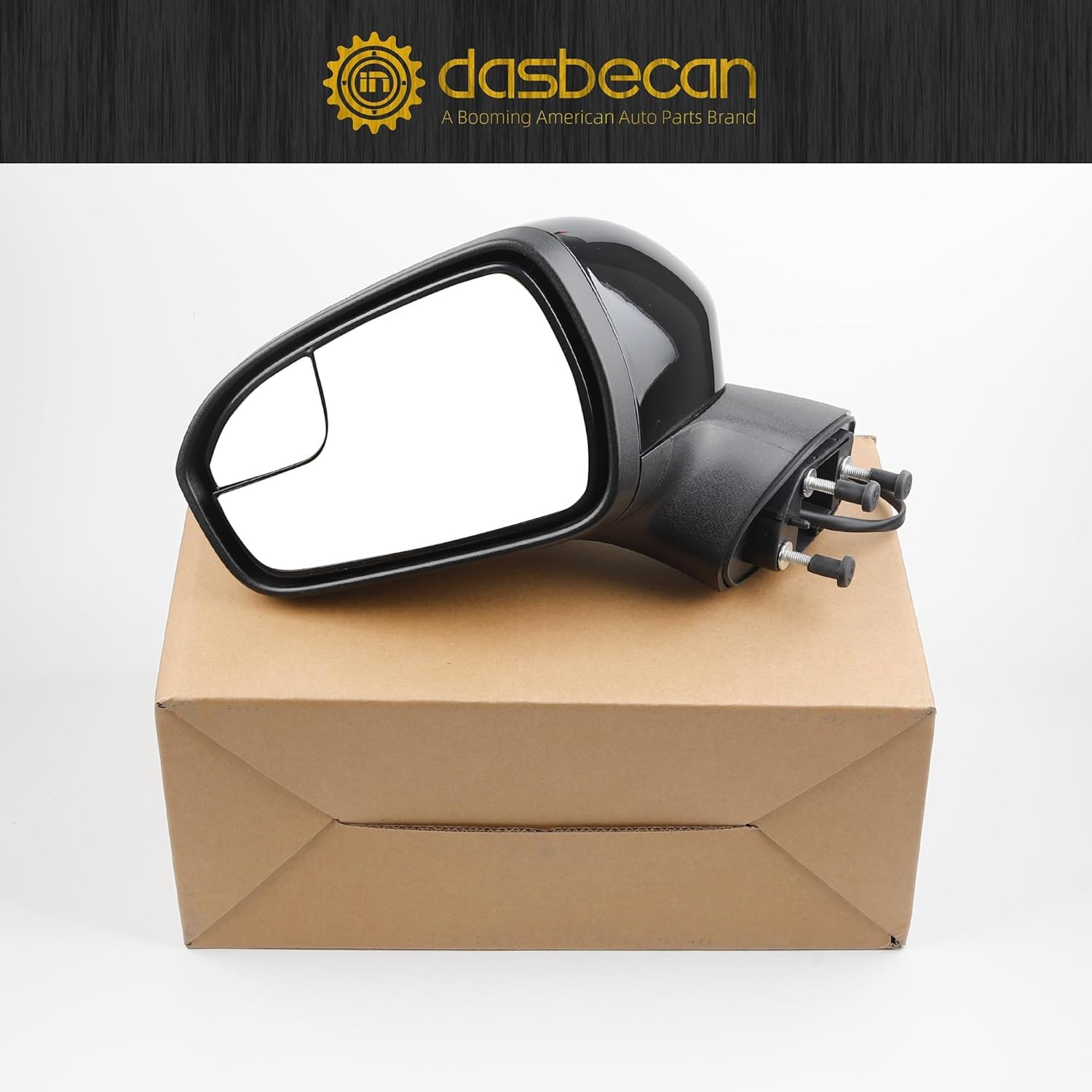 Dasbecan Left Driver Side Mirror Assembly Compatible with Ford Fusion 2016-2022 Rear view Mirror | Electric Adjustment |Black | Replace# FS7Z-17683-B | 3Pins