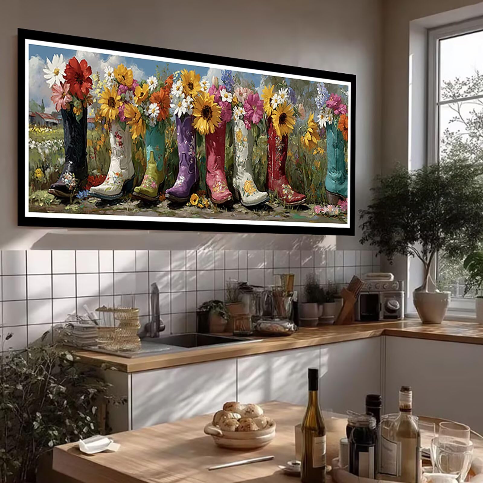 5D DIY kwiaty diamentowe malowanie duży rozmiar 80 x 240 cm, diamentowe malowanie buty dla dorosłych, malarstwo diamentowe haft ścieg krzyżykowy kryształ górski kreatywny zestaw do dekoracji wnętrz