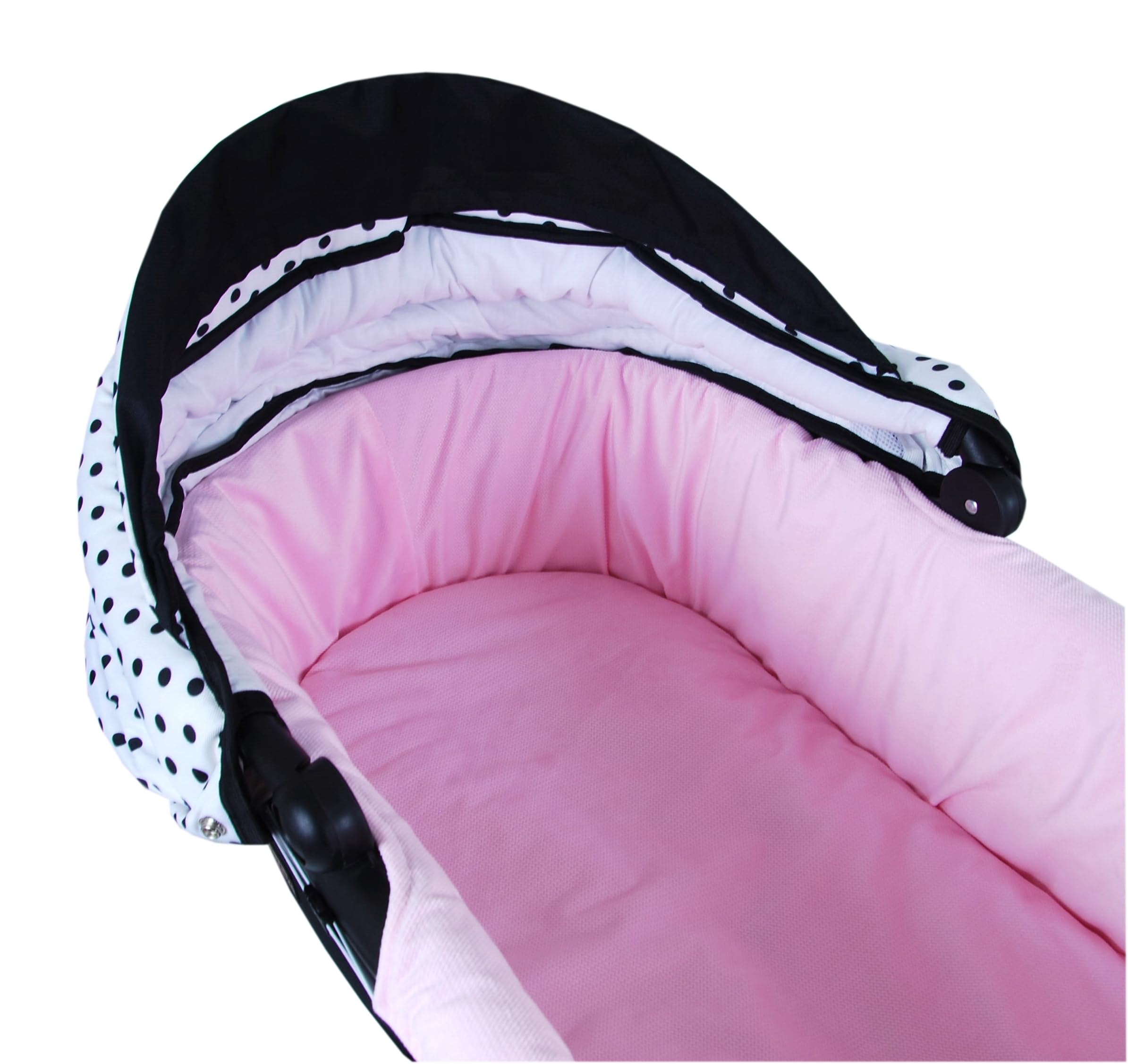 BABYLUX Umrandung für Kinderwagen Stubenwagen BABYWANNE + Matratze 2 Tlg Set Doppelseitig (W101 Velvet Rosa)