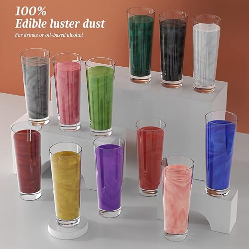 Miniatura 5 de Shanlinly Polvo de brillo comestible burdeos, 0.18 oz de polvo de grado alimenticio para tartas, polvo metálico comestible para decoración de