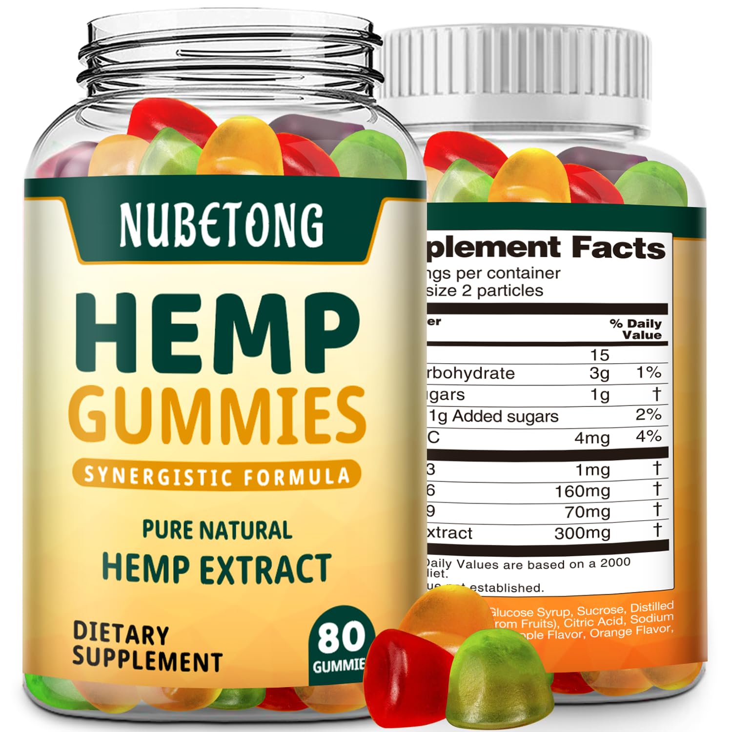 Hemp Gummies for Nighttime Relaxation, High Potency Extra Strength Organic Hemp Oil Extract, Edible Herbal Supplement for Adults