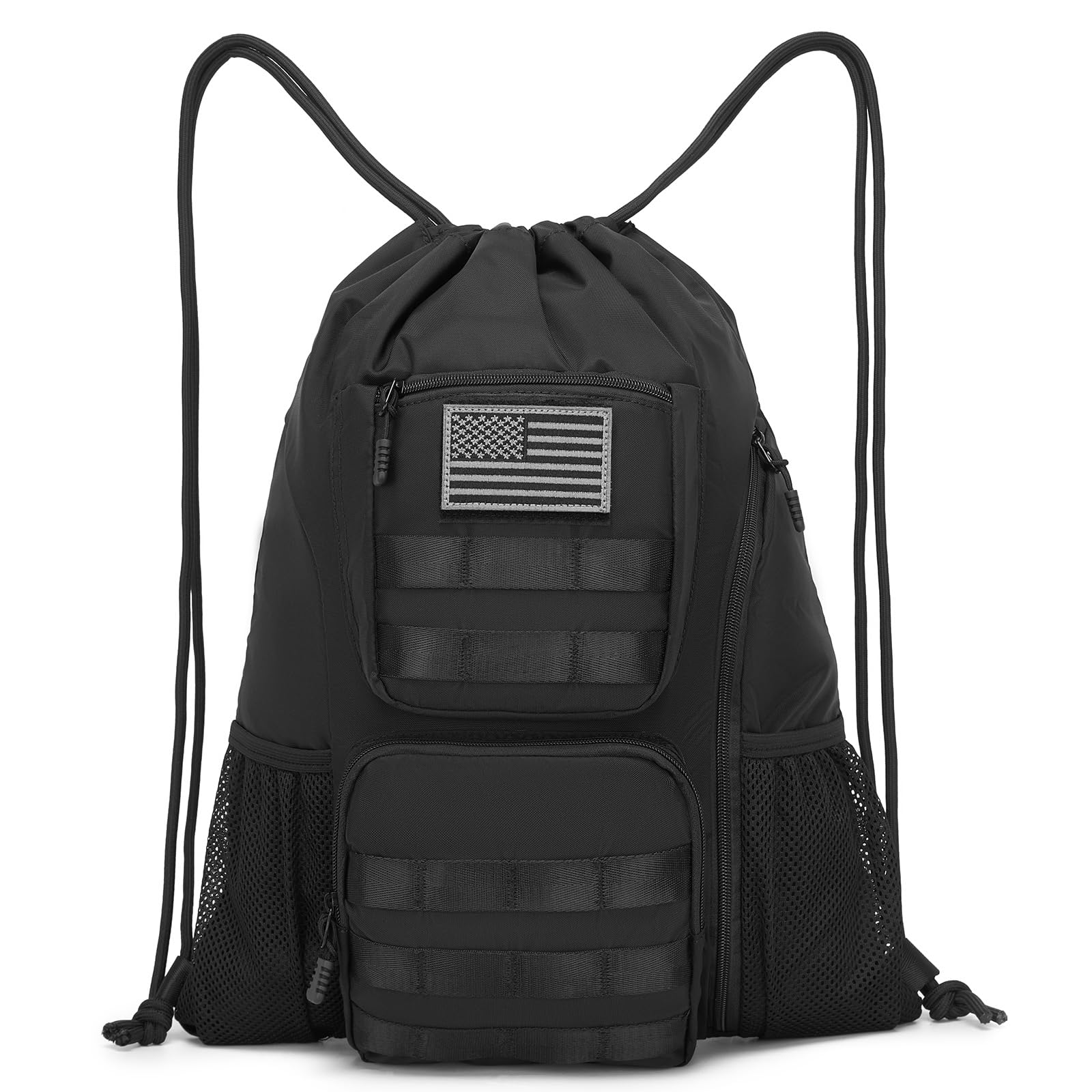 seyfocnia Drawstring Bag, Drawstring Gym Bag, Waterproof Backpack with Shoe Compartment, Tactical Backpack for Travel and Swimming
