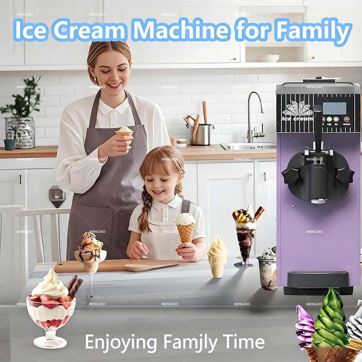 Gelatiera A Erogazione Continua, Macchina Per Gelato Soft Con Pannello Digitale. La Resa Di 4-5 Kg/h La Rende Ideale Per Ristoranti, Pasticcerie E Cucine Professionali.(Gray)