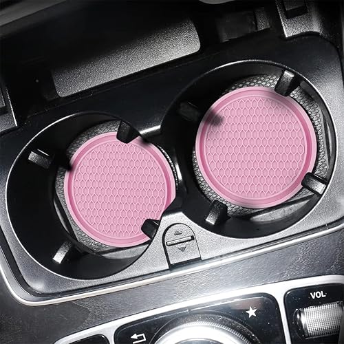 Miniatura 6 de BELOMI Portavasos para automóvil, paquete de 4 posavasos antideslizantes de inserción automática, 2.75 pulgadas, de silicona, impermeable, tapete