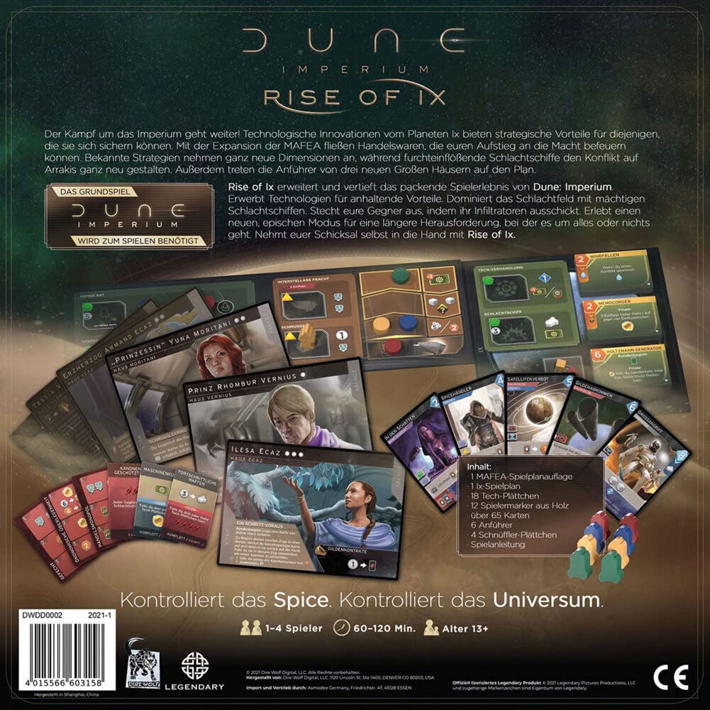 Dire Wolf Digital, Dune: Imperium – Rise of IX, expansión, Juego de conocedor, Juego de Estrategia, 1-4 Jugadores, a Partir de 13 años, 60-120 Minutos - Versión alemana